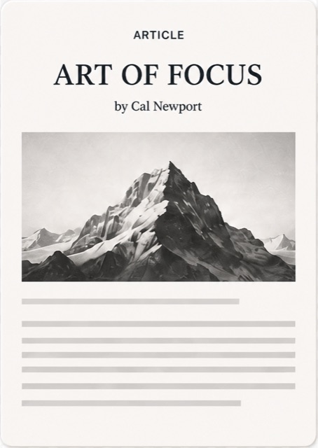 An Art of Focus article