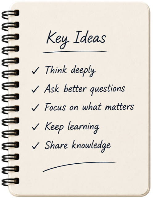 A spiral notebook of key ideas