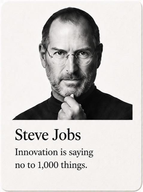 A Steve Jobs portrait and quote