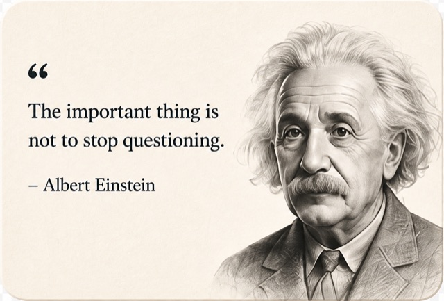 An Albert Einstein quote card
